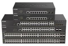 D-Link DGS-2000-10P 8 portos Gbit PoE menedzselt kapcsoló 2 x SFP-vel - Maximális PoE költségvetés 65W - 8 x 10/100/1000BASE-T PoE
