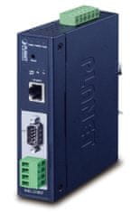 Planet MODBUS ipari átjáró RS-232/422/485 IP-re, 1x COM, 100Base-TX, RTU/ACSII, -40 és +75°C között, 9-48VDC, IP30