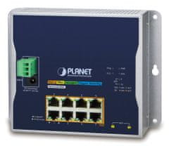 Planet WGS-5225-8P2S lapos L3 switch, 8x1Gb, 2x2.5Gb SFP, 8x PoE 802.3at 240W, 48-56VDC, -40~75°C, IP30, ventilátor nélküli, ventilátor nélküli