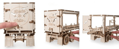 UGEARS 3D fából készült mechanikus puzzle nehéz fiú traktoros pótkocsi
