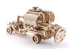 UGEARS 3D fából készült mechanikus puzzle UGM-11 teherautó tartálykocsival