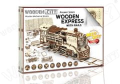 Wooden city 3D puzzle Express sínekkel 400 darabos kirakós játék