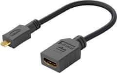 PremiumCord Flexi adapter HDMI A típusú csatlakozó - micro HDMI D típusú csatlakozó a rugalmas csatlakozáshoz