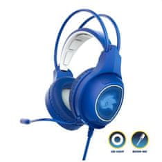 Energy Sistem Gaming Headphones ESG 2 Sonic, egy játék fejhallgató fehér LED világítással és a legendás Sonic the Hedgehog képével.