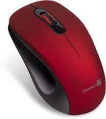 Connect IT "MUTE" vezeték nélküli optikai csendes egér, USB, (+ 1x AA elem nélkül), piros színű