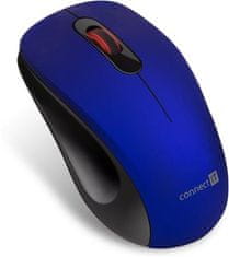 Connect IT "MUTE" vezeték nélküli optikai csendes egér, USB, (+ 1x AA elem nélkül), kék