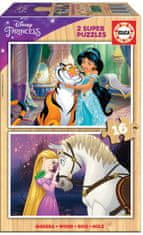 EDUCA Fa puzzle Disney hercegnők 2x16 db