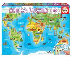 EDUCA Puzzle A világ műemlékeinek térképe 150 darab
