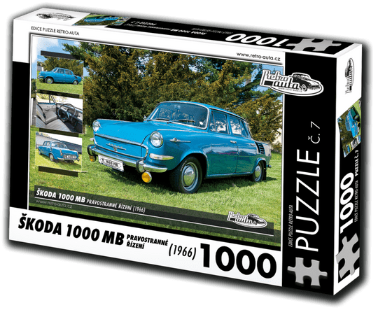 RETRO-AUTA Puzzle No. 7 Skoda 1000MB jobbkormányos (1966) 1000 db 1000 darab