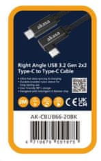 - USB 3.2 Gen 2 Type-C C-ről C-re, szögletes