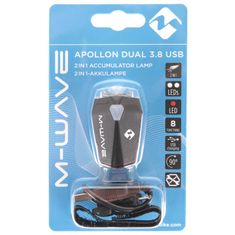M-Wave Elülső fény Apollon Dual 3.8 USB accu elöl és hátul 1-ben