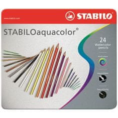 Stabilo aquacolor zsírkréták, 24 darabos készlet fémdobozban