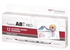 Tombow ABT PRO kétoldalas alkoholos filctoll - pasztell színek 12 db