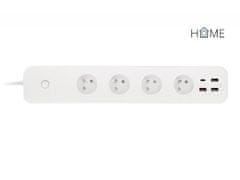iGET HOME Power 4 USB - Intelligens WiFi hosszabbító kábel 4x AC 230V 4x USB porttal és teljesítményméréssel
