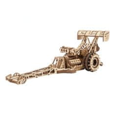 UGEARS 3D fából készült mechanikus puzzle versenyautó (Dragster)