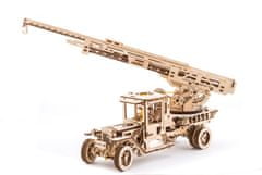 UGEARS 3D fából készült mechanikus puzzle UGM-11 teherautó tűzoltólétrával