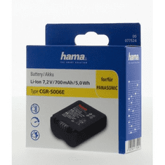 Hama fotóakkumulátor Panasonic CGR-S006E típus, Li-Ion 7,2 V/700 mAh