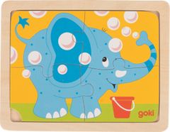 Goki fa puzzle elefánt 4 darab