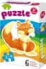 Kukuryku Baba puzzle Állatok 6in1 (2-4 darab)