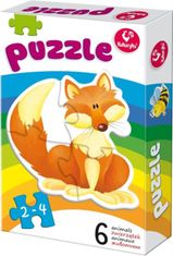 Kukuryku Baba puzzle Állatok 6in1 (2-4 darab)