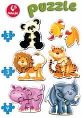Kukuryku Baba puzzle Állatkerti állatok 6v1 (2-4 darab)