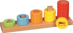 Goki Motoros játék színes fából készült gyűrűkkel