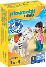 Playmobil PLAYMOBIL 1.2.3 70404 Női lovas lóval