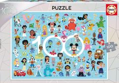 EDUCA Disney 100 éves jubileumi puzzle - karakterek 100 darab