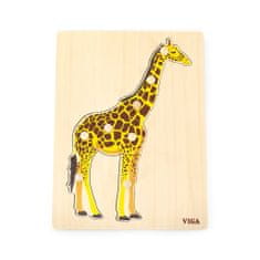 Viga Gyerekeknek szóló fa puzzle Montessori zsiráf