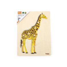 Viga Gyerekeknek szóló fa puzzle Montessori zsiráf