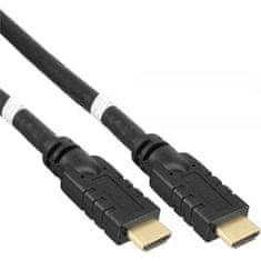 PremiumCord HDMI High Speed Ether.4K@60Hz kábel erősítővel, 30m, 3x árnyékolás, M/M, aranyozott csatlakozókkal