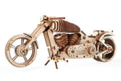 UGEARS 3D fából készült mechanikus puzzle VM-02 Motorbike (chopper)