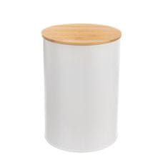 ORION Bádog/bambusz doboz fehér ¤11cm