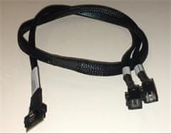 Broadcom LSI belső U.3 kábel 1,0 m SlimLine x8 (SFF-8654) 2x Mini-SAS HD (SFF-8643) fekete