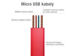 Avacom MIC-40R USB-Micro USB kábel, 40cm, piros