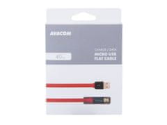 Avacom MIC-40R USB-Micro USB kábel, 40cm, piros