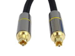 PremiumCord optikai audiokábel Toslink, OD:7mm, arany-metál kivitel + Nylon 3m