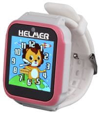 Helmer Kids Smart Watch KW 801/ 1.54" TFT/ érintőképernyő/ fotó/ videó/ 6 játék/ micro SD/ angol/ rózsaszín és fehér