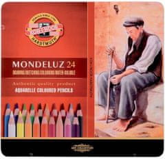 KOH-I-NOOR akvarellkréták MONDELUZ, 24 darabos készlet ón dobozban