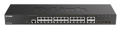 D-Link DGS-2000-28 menedzselt switch, 24x GbE, 4x RJ45/SFP, ventilátor nélküli