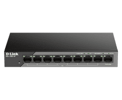 D-Link DSS-100E-9P 9 portos 10/100 nem menedzselt, nagy hatótávolságú PoE felügyeleti kapcsoló