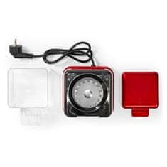 Nedis FCPC100RD - Popcorn pattogtató | 60 g | 1200 W | 2 - 4 perc | Piros/Fehér | Vörös/Fehér