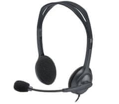 Logitech Headset Stereo H111/ vezetékes fejhallgató + mikrofon/ 3,5 mm-es jack/ szürke