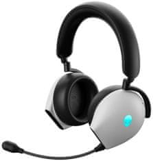 DELL AW920H/ Alienware Tri-Mode Wireless Gaming Headset/ vezeték nélküli headset mikrofonnal/ ezüst színű