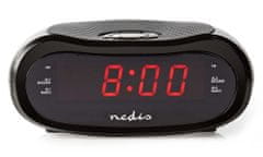Nedis digitális ébresztőóra rádióval/ LED kijelzővel/ AM/ FM/ szundi funkcióval/ kikapcsoló időzítővel/ 2 ébresztés/ fekete színű