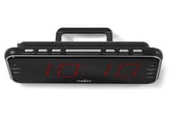 Nedis digitális ébresztőóra rádióval/ LED kijelző/ 3,5 mm-es jack/ AM/ FM/ késleltetett ébresztés/ kikapcsolási időzítő/ 2 ébresztés/ fekete színű