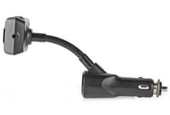 Nedis FM autós adóvevő/ kéz nélküli hívás/ 2,0"/ LED képernyő/ Bluetooth 5.0/ 12 - 24 V DC/ 3 A/ 2x USB/ fekete