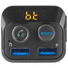 Nedis FM autós adóvevő/ kéz nélküli hívás/ 1,0"/ LED képernyő/ Bluetooth 5.0/ 12 - 24 V DC/ 2,4 A/ 2x USB/ fekete