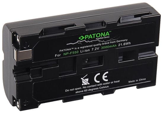 PATONA akkumulátor Sony NP-F550 digitális fényképezőgéphez 3000mAh Li-Ion 7.2V Premium