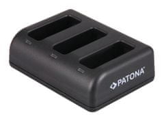 PATONA Háromszoros GoPro Hero 5/Hero 6/Hero 7/Hero 8 digitális fényképezőgép töltő AHDBT-501/ micro USB/ USB-C